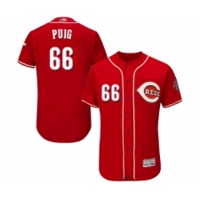 Men's Cincinnati Reds #66 Yasiel Puig Red Alternate Flex Base Authentic Collection Baseball Jersey