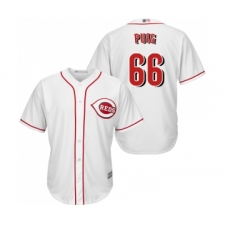 Men's Cincinnati Reds #66 Yasiel Puig Replica White Home Cool Base Baseball Jersey