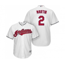 Men's Cleveland Indians #2 Leonys Martin Replica White Home Cool Base Baseball Jersey