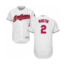 Men's Cleveland Indians #2 Leonys Martin White Home Flex Base Authentic Collection Baseball Jersey