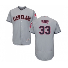 Men's Cleveland Indians #33 Brad Hand Grey Road Flex Base Authentic Collection Baseball Jersey