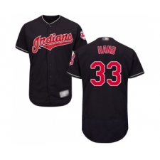Men's Cleveland Indians #33 Brad Hand Navy Blue Alternate Flex Base Authentic Collection Baseball Jersey