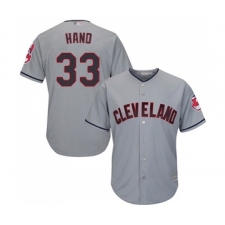 Men's Cleveland Indians #33 Brad Hand Replica Grey Road Cool Base Baseball Jersey