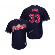 Men's Cleveland Indians #33 Brad Hand Replica Navy Blue Alternate 1 Cool Base Baseball Jersey