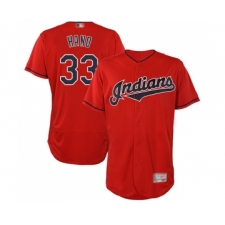 Men's Cleveland Indians #33 Brad Hand Scarlet Alternate Flex Base Authentic Collection Baseball Jersey