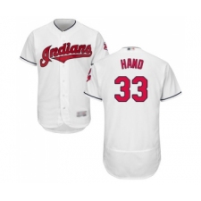 Men's Cleveland Indians #33 Brad Hand White Home Flex Base Authentic Collection Baseball Jersey