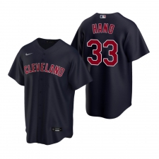 Men's Nike Cleveland Indians #33 Brad Hand Navy Alternate Stitched Baseball Jersey