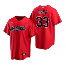 Men's Nike Cleveland Indians #33 Brad Hand Red Alternate Stitched Baseball Jersey