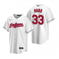 Men's Nike Cleveland Indians #33 Brad Hand White Home Stitched Baseball Jersey