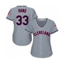 Women's Cleveland Indians #33 Brad Hand Replica Grey Road Cool Base Baseball Jersey
