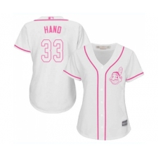 Women's Cleveland Indians #33 Brad Hand Replica White Fashion Cool Base Baseball Jersey