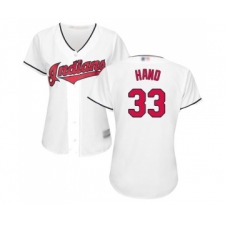 Women's Cleveland Indians #33 Brad Hand Replica White Home Cool Base Baseball Jersey