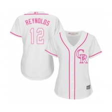 Women's Colorado Rockies #12 Mark Reynolds Replica White Fashion Cool Base Baseball Jersey