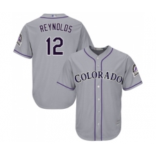 Youth Colorado Rockies #12 Mark Reynolds Replica Grey Road Cool Base Baseball Jersey