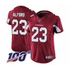Women's Arizona Cardinals #23 Robert Alford Red Team Color Vapor Untouchable Limited Player 100th Season Football Jersey