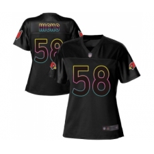 Women's Arizona Cardinals #58 Jordan Hicks Game Black Fashion Football Jersey