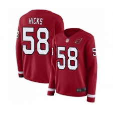 Women's Arizona Cardinals #58 Jordan Hicks Limited Red Therma Long Sleeve Football Jersey