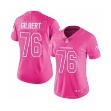 Women's Arizona Cardinals #76 Marcus Gilbert Limited Pink Rush Fashion Football Jersey