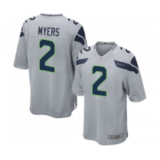 Men's Seattle Seahawks #2 Jason Myers Game Grey Alternate Football Jersey