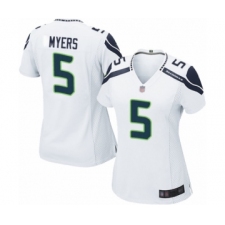 Women's Seattle Seahawks #5 Jason Myers Game White Football Jersey