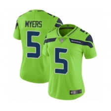 Women's Seattle Seahawks #5 Jason Myers Limited Green Rush Vapor Untouchable Football Jersey