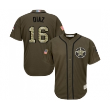 Men's Houston Astros #16 Aledmys Diaz Authentic Green Salute to Service Baseball Jersey