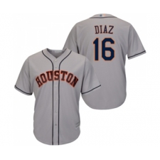 Men's Houston Astros #16 Aledmys Diaz Replica Grey Road Cool Base Baseball Jersey