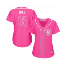 Women's Houston Astros #16 Aledmys Diaz Authentic Pink Fashion Cool Base Baseball Jersey