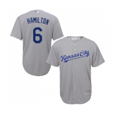 Men's Kansas City Royals #6 Billy Hamilton Replica Grey Road Cool Base Baseball Jersey