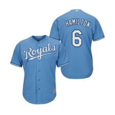 Men's Kansas City Royals #6 Billy Hamilton Replica Light Blue Alternate 1 Cool Base Baseball Jersey