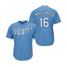 Youth Kansas City Royals #16 Martin Maldonado Replica Light Blue Alternate 1 Cool Base Baseball Jersey
