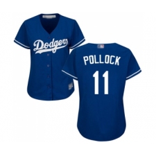 Women's Los Angeles Dodgers #11 A. J. Pollock Authentic Royal Blue Alternate Cool Base Baseball Jersey