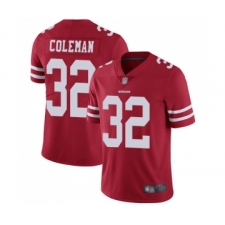 Men's San Francisco 49ers #32 Tevin Coleman Red Team Color Vapor Untouchable Limited Player Football Jersey