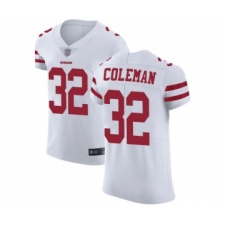 Men's San Francisco 49ers #32 Tevin Coleman White Vapor Untouchable Elite Player Football Jersey