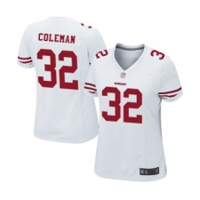 Women's San Francisco 49ers #32 Tevin Coleman Game White Football Jersey