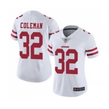 Women's San Francisco 49ers #32 Tevin Coleman White Vapor Untouchable Limited Player Football Jersey