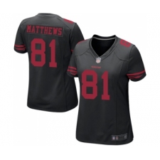 Women's San Francisco 49ers #81 Jordan Matthews Game Black Football Jersey