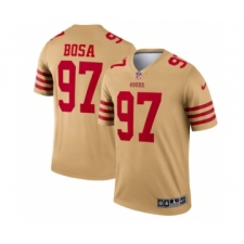 Men's San Francisco 49ers #97 Nick Bosa 2022 New Gold Inverted Legend Stitched Football Jersey