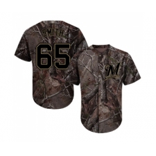 Men's Milwaukee Brewers #65 Burch Smith Authentic Camo Realtree Collection Flex Base Baseball Jersey