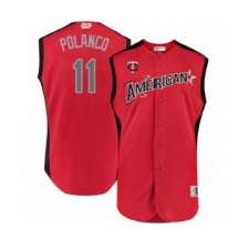 Youth Minnesota Twins #11 Jorge Polanco Authentic Red American League 2019 Baseball All-Star Jersey