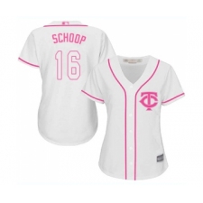 Women's Minnesota Twins #16 Jonathan Schoop Replica White Fashion Cool Base Baseball Jersey