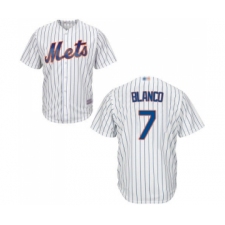 Men's New York Mets #7 Gregor Blanco Replica White Home Cool Base Baseball Jersey