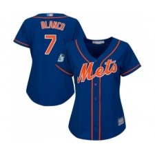Women's New York Mets #7 Gregor Blanco Authentic Royal Blue Alternate Home Cool Base Baseball Jersey