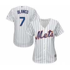 Women's New York Mets #7 Gregor Blanco Authentic White Home Cool Base Baseball Jersey