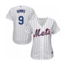 Women's New York Mets #9 Brandon Nimmo Authentic White Home Cool Base Baseball Jersey