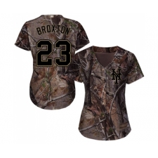 Women's New York Mets #23 Keon Broxton Authentic Camo Realtree Collection Flex Base Baseball Jersey