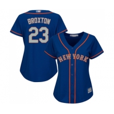 Women's New York Mets #23 Keon Broxton Authentic Royal Blue Alternate Road Cool Base Baseball Jersey