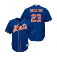 Youth New York Mets #23 Keon Broxton Authentic Royal Blue Alternate Home Cool Base Baseball Jersey