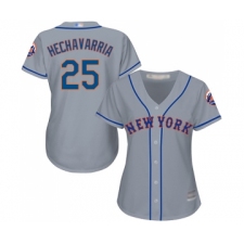 Women's New York Mets #25 Adeiny Hechavarria Authentic Grey Road Cool Base Baseball Jersey