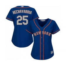 Women's New York Mets #25 Adeiny Hechavarria Authentic Royal Blue Alternate Road Cool Base Baseball Jersey